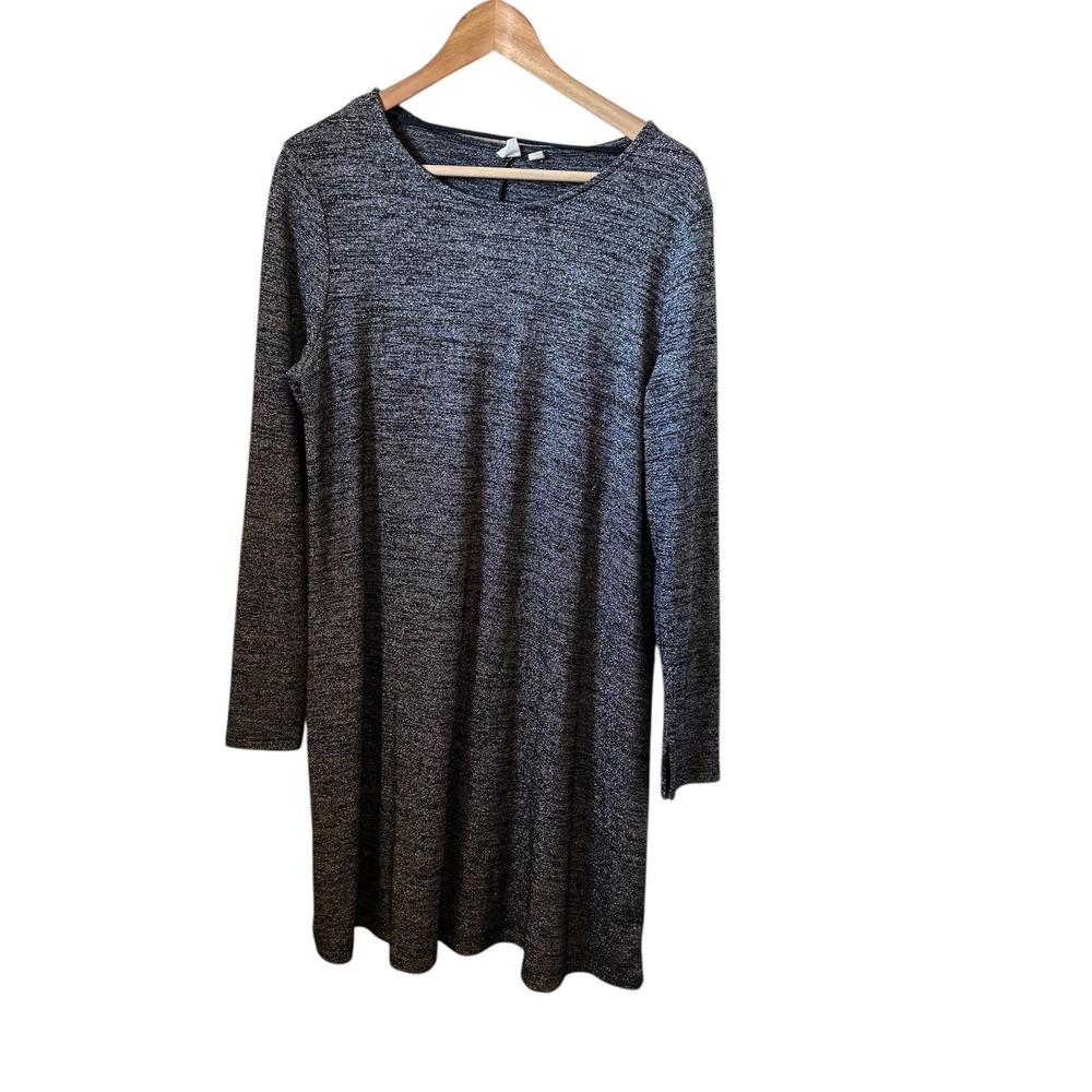 Gap Women's Gray Long Sleeve Casual Dress, Minimalist large Everyday Wear